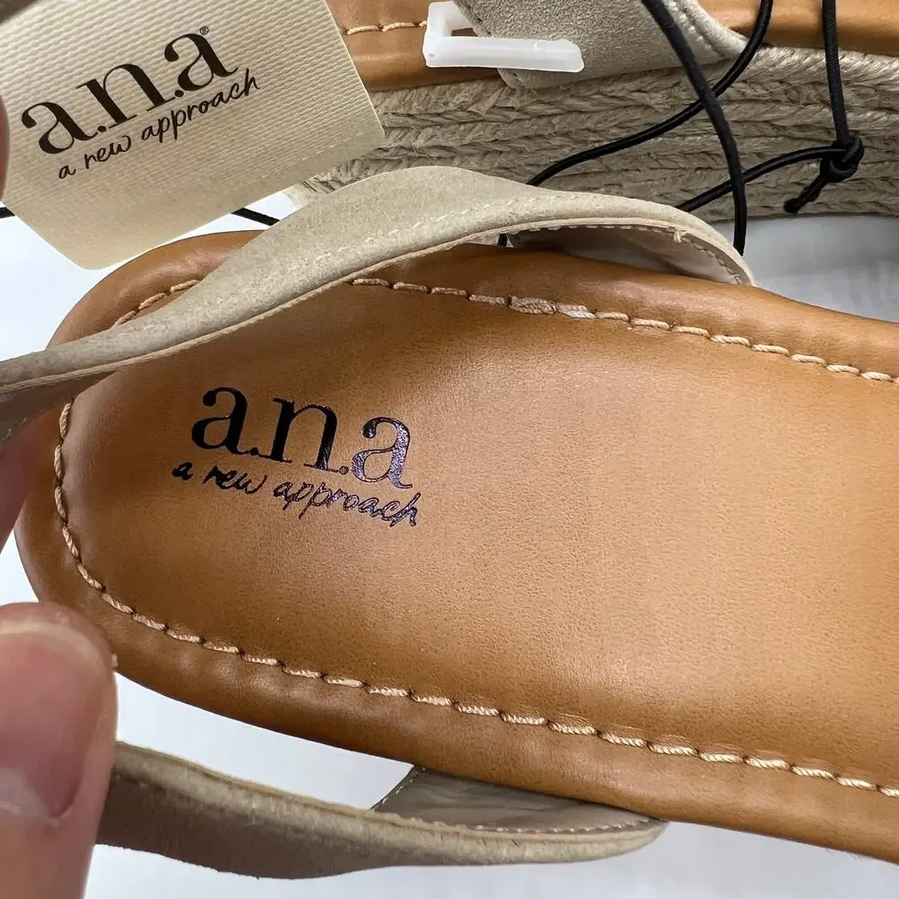 a.n.a Laskie Women Shoes Ankle Buckle Strap Sandals Brown Stone Size 11M